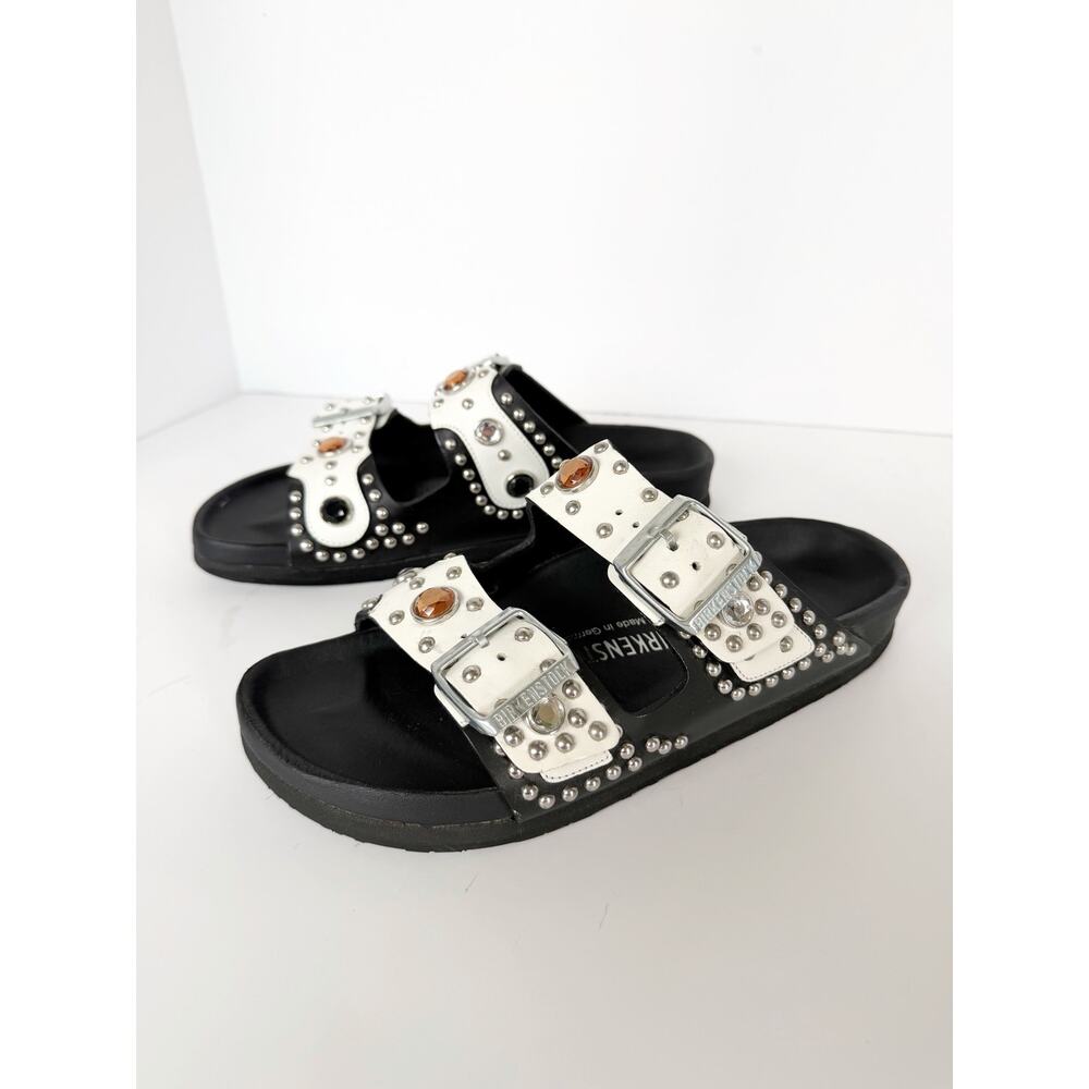 Birkenstock x Heidi Klum Studded Grommets Arizona Sandal White Sz 38 EU - Picture 11 of 16